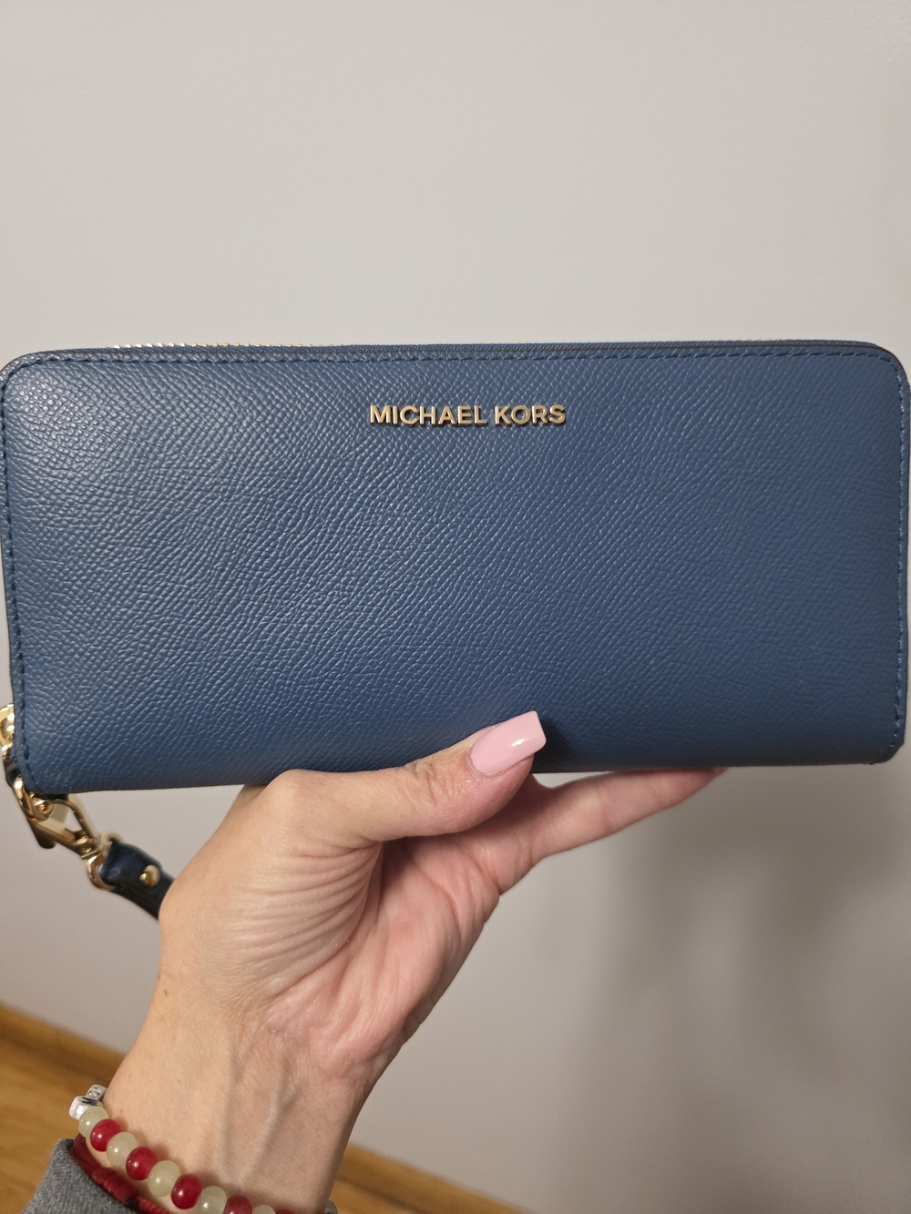 Michael Kors Navy Zip-Around Leather Wallet